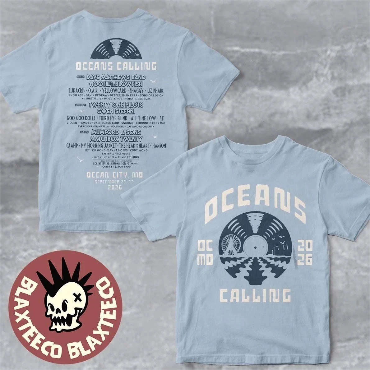 Oceans Calling 2026 Festival Merch In Ocean City Maryland Record Lineup T-Shirt