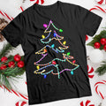 Mens and Womens Christmas Colorful Tree Lights T-Shirt Tee #MC