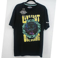 BKYS Mens Black Live Fast Die Young Graphic T-Shirt T455 Size L Streetwear NEW