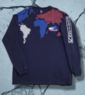Phat Farm Y2K Mens Puff Print Red White Blue Crew Neck Long Sleeve T-shirt 1XL