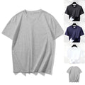 Men Casual Short Sleeve T-Shirt Oversized Loose Round Neck Solid Color Top
