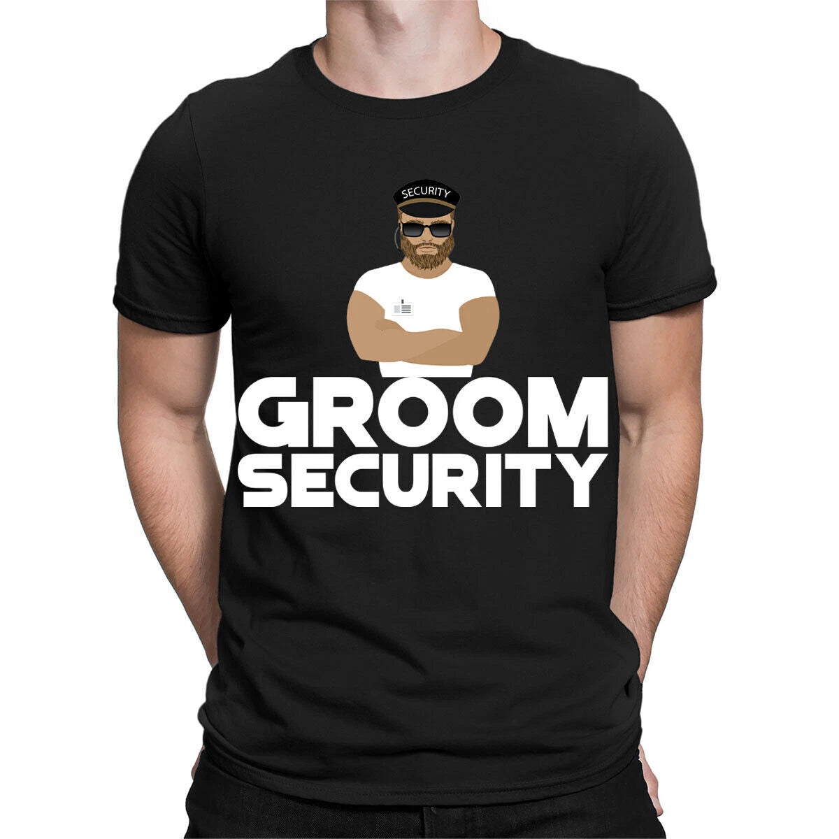 Groom Security Stag Bachelor Party Wedding Gift Funny Mens T-Shirts Top #TA-153