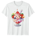 Kawaii Strawberry Ice Cream Sundae T-Shirt Summer Gift For Him And Her