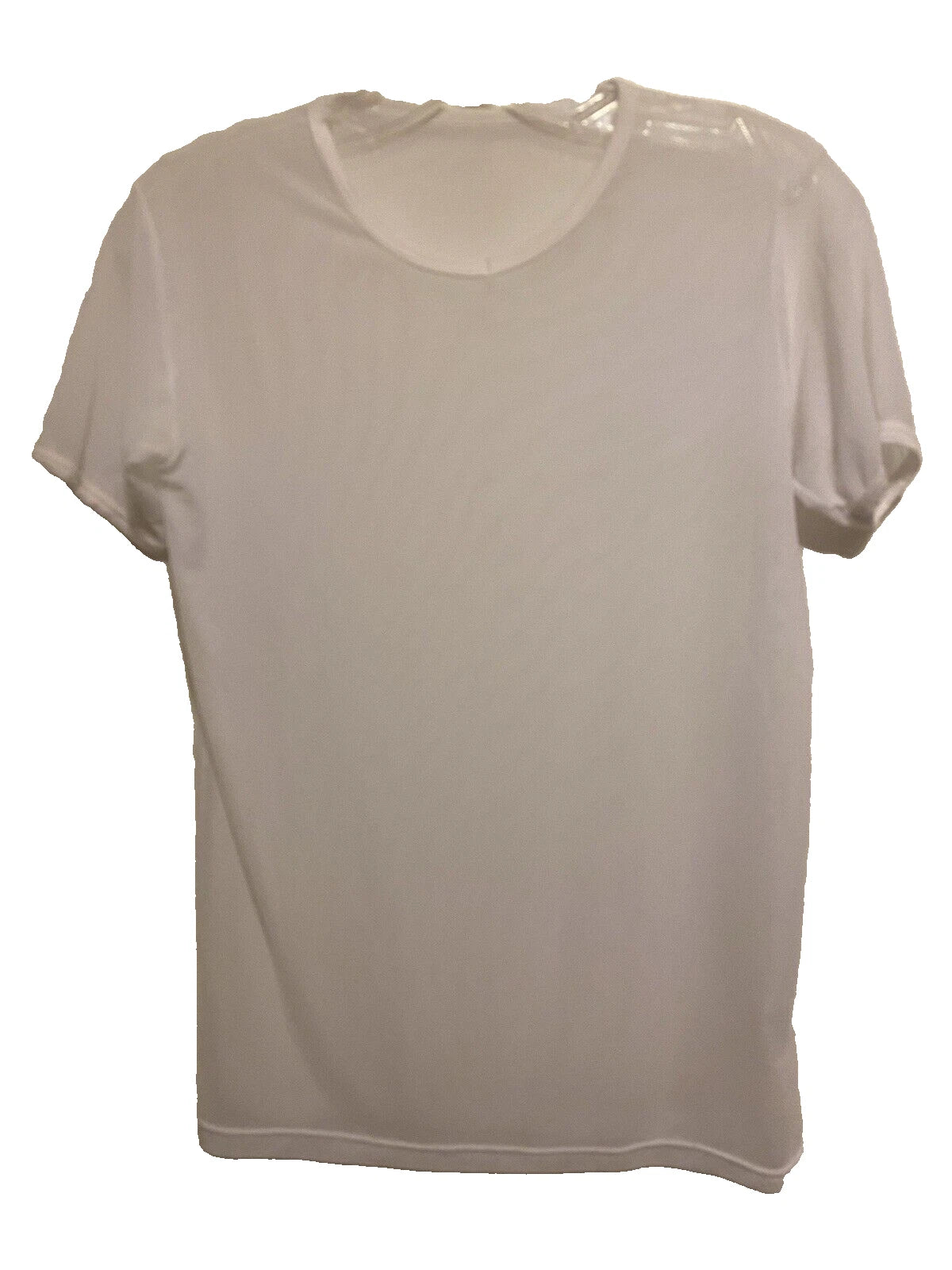 Unbranded Mens Mesh Crew Neck Short sleeve Size Large White NWOT slim fit