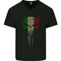 Italy Skull Gym Training Bodybuilding Mens V-Neck Cotton T-Shirt