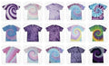 Colortone Purple Tie Dye T-Shirt Multi Style Adult S-5XL 100% Cotton Blank Tee