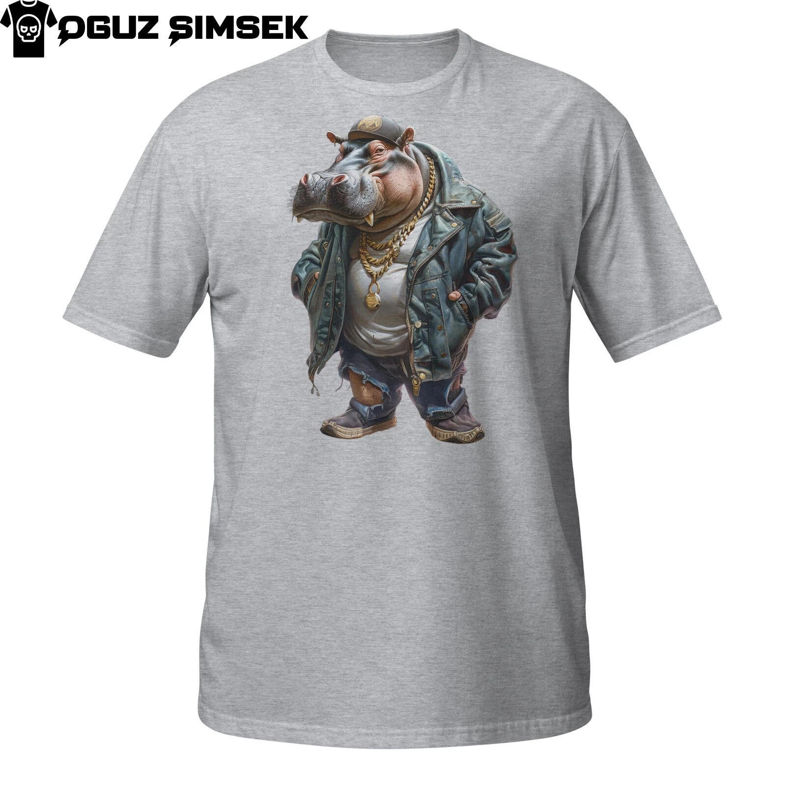 Hip Hop Hippie Hipster Hippo Graphic Street Style Short-Sleeve Unisex T-Shirt