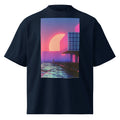 Unisex organic oversized high neck t-shirt Vaporwave Sunset