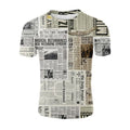 Newspaper Streetwear Casual Women Men T-Shirt 3D Print Short Sleeve Tee Tops