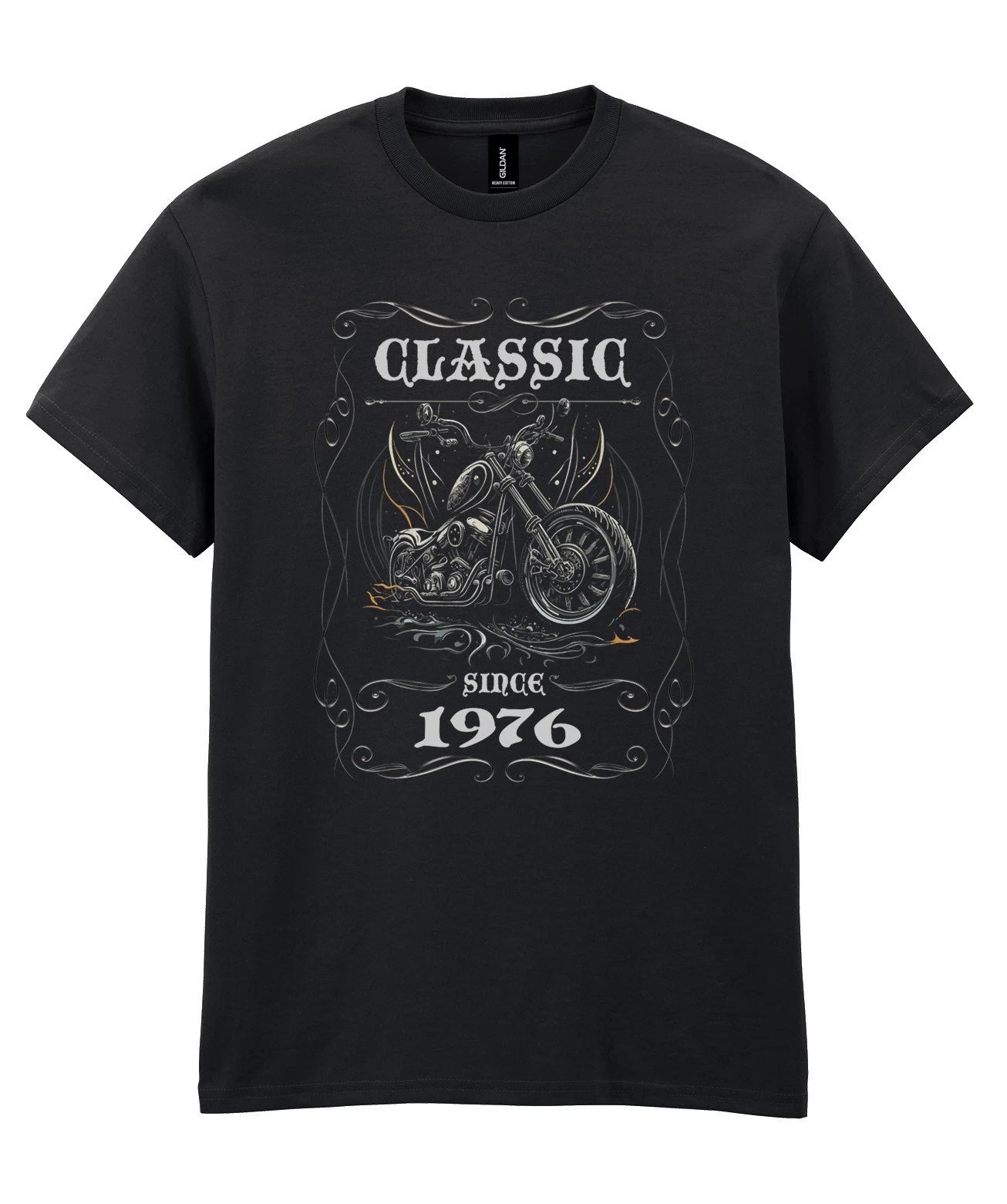 50th Birthday T Shirt Born 1976 Chopper Motorbike Biker Motorcycle Gift 50 Him