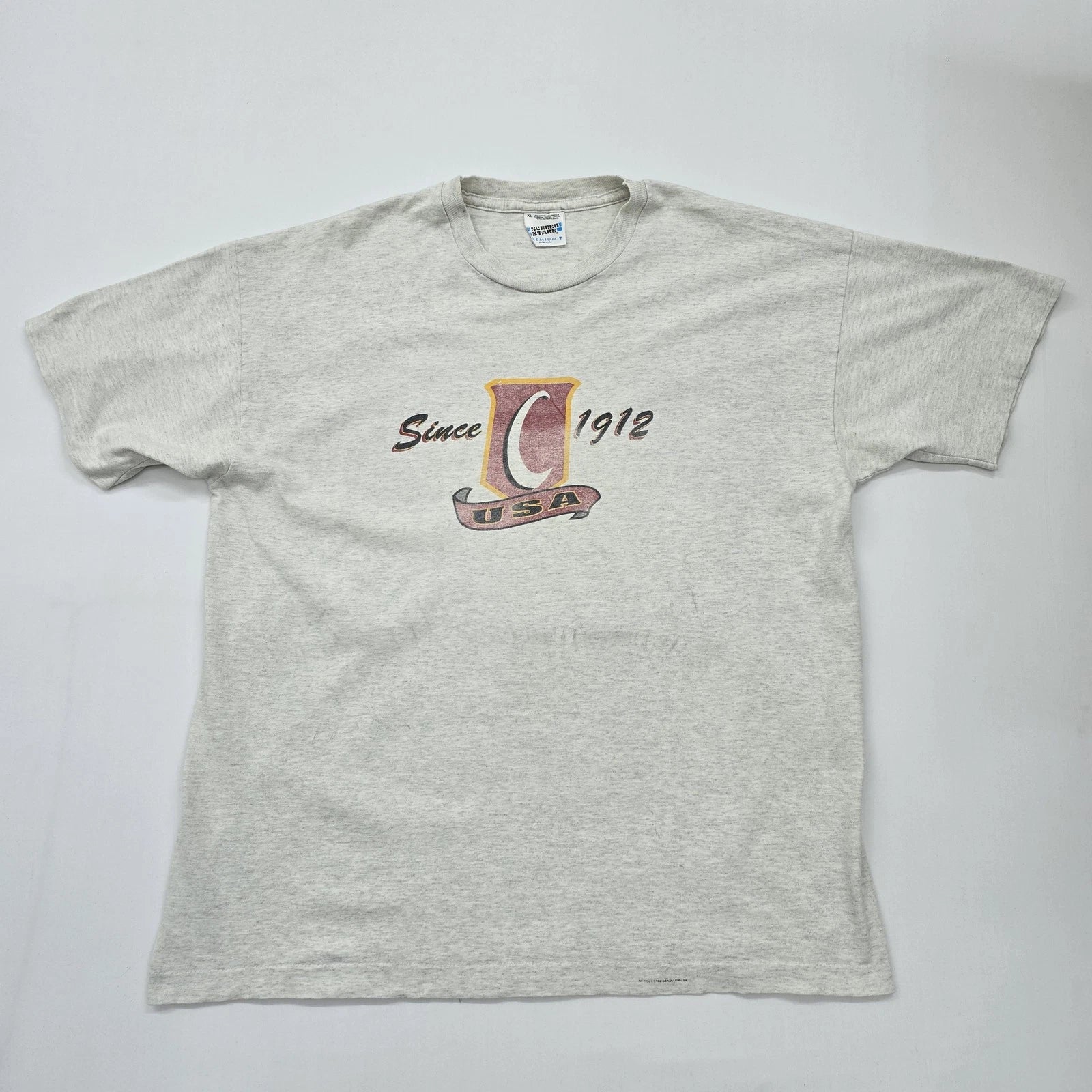 SCREEN STARS Unisex XL Vintage Crew Neck Graphic T-Shirt in Gray