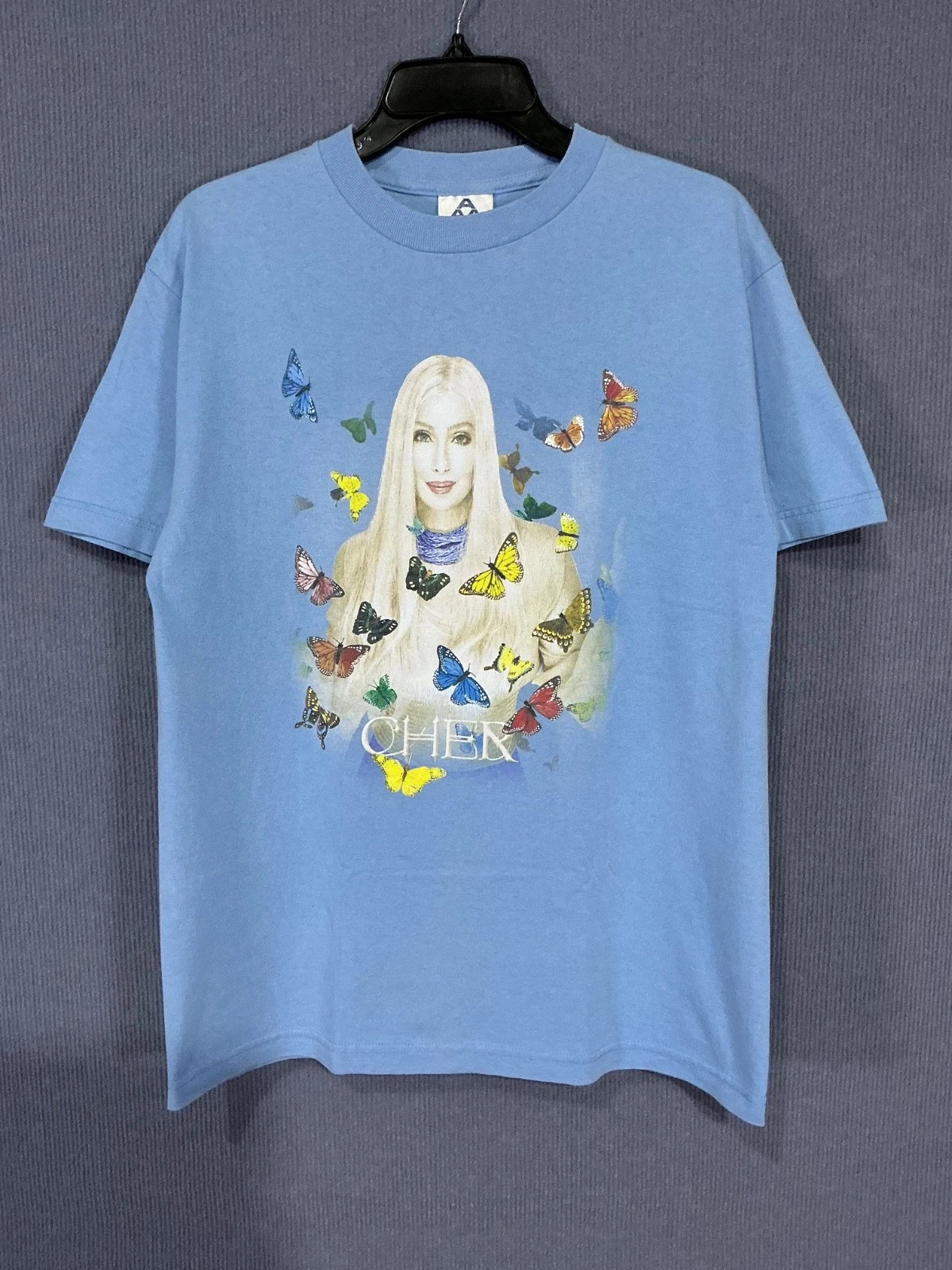 Vintage Shirt Y2K Cher Butterfly The Farewell Tour Goddess of Pop Light Blue M