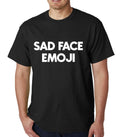 Sad Face Emoji mens t-shirt Top Tee Shirts Black Graphic Funny Quote Joke Geek
