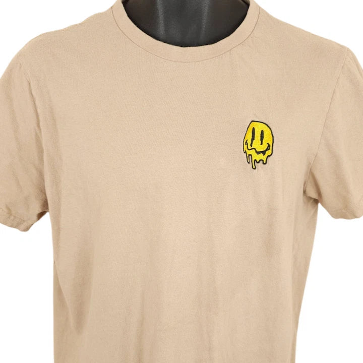 Dripping Face T Shirt Mens Size Medium Beige Embroidered Eighty Eight Streetwear