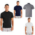 Men's Mock Neck Short Sleeve T-Shirt Turtleneck Casual Undershirt Solid Tops
