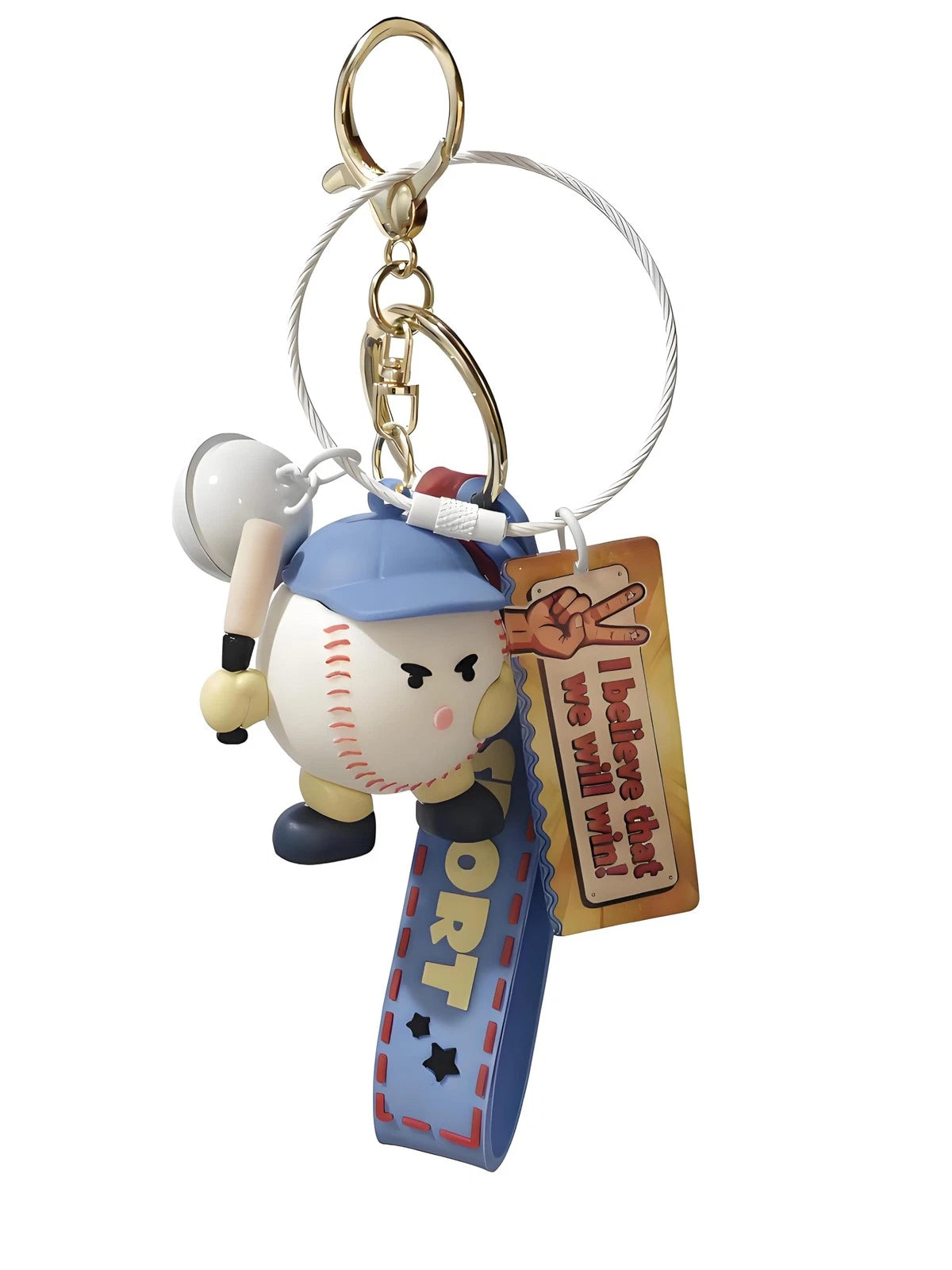 Baseball Keychain 3D Sports Backpack Charm for Players, Coaches, Fans, Cute F...