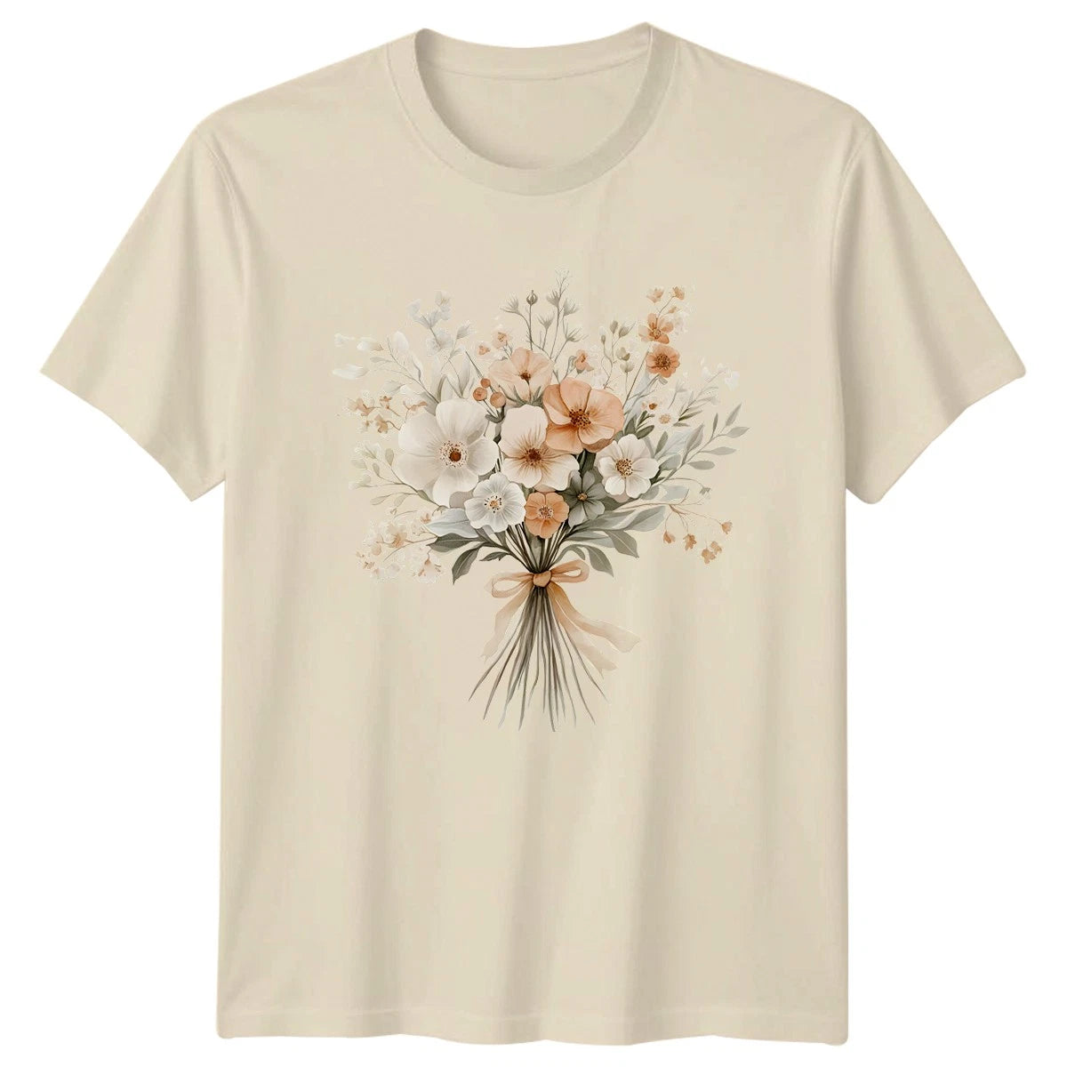 Soft Watercolor Boho Flowers Womens T-Shirt Botanical Floral Gift For Her