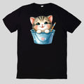 Cute Animal In Bucket Cotton T-Shirt Fun Fun Sayings Funny Cartoon