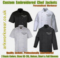 Chefs Jacket Personalised Embroidered Chef Coat Short Sleeve Long Sleeve Unisex