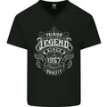 Premium Legend 69th Birthday 1957 Mens V-Neck Cotton T-Shirt