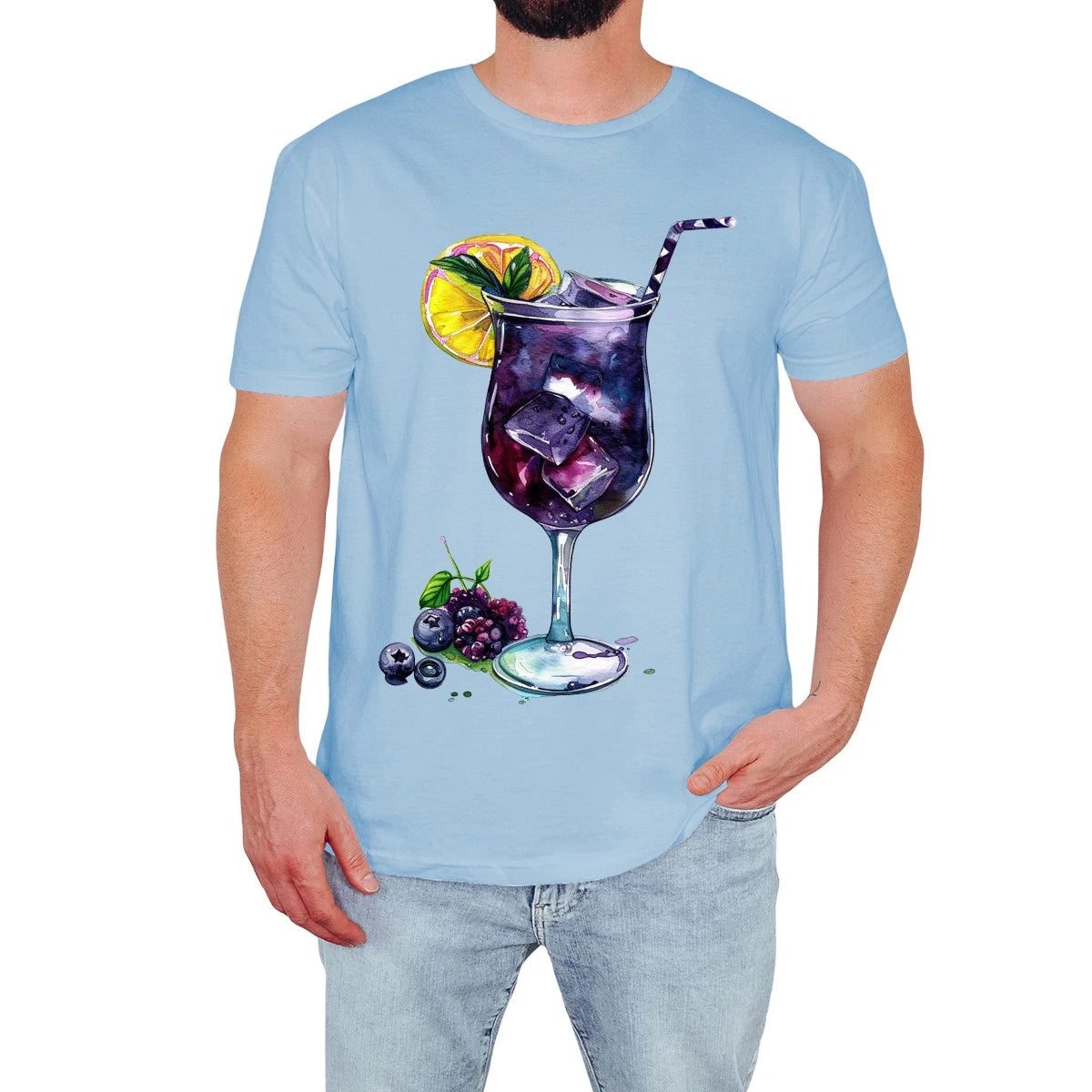 Stylish Cocktail Mens T-Shirt Fun Drink Lover Tropical Beach Life Summer Gift