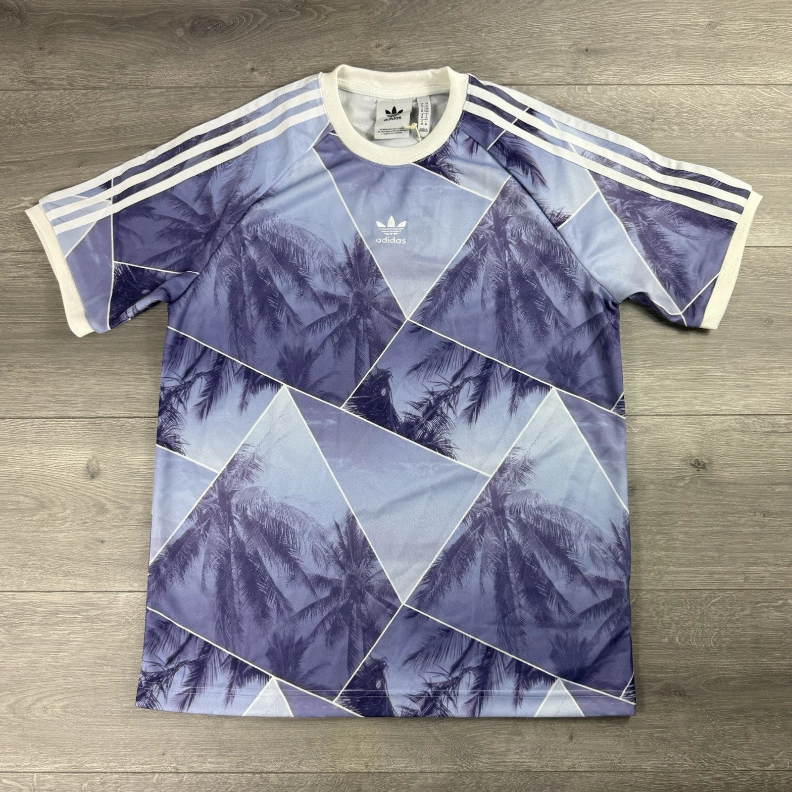 Adidas Originals Palm Tree Print T-Shirt ‘Purple / Lilac’ - Size Extra Large XL