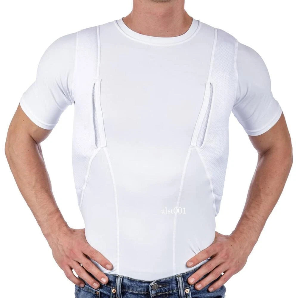 Men's T-shirt Explosive Unisex Concealed Holster High Shirt Tops Tactical Casual