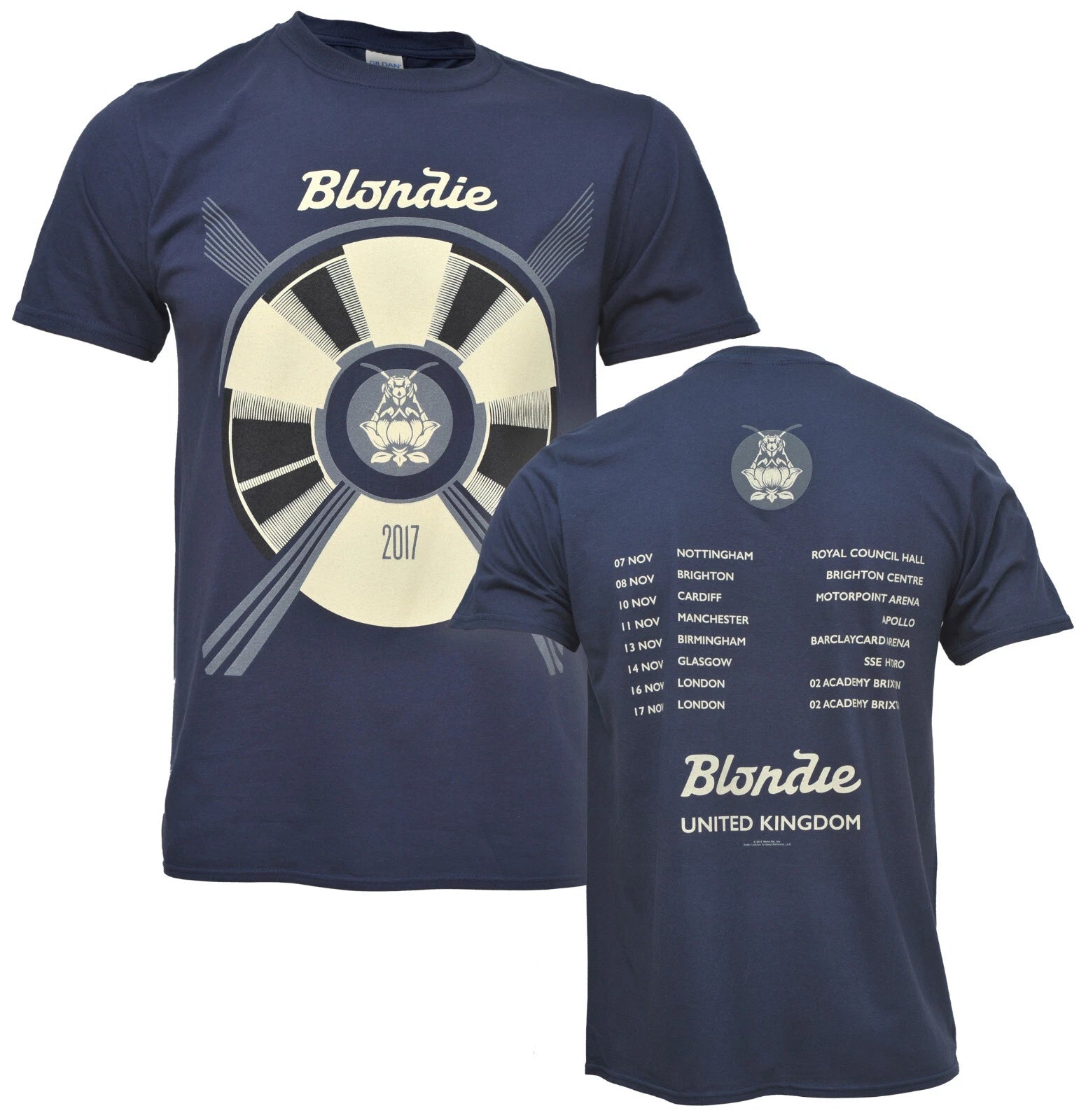 Official Blondie T Shirt Pollinator 2017 Tour Rock Band Debbie Harry Blue New