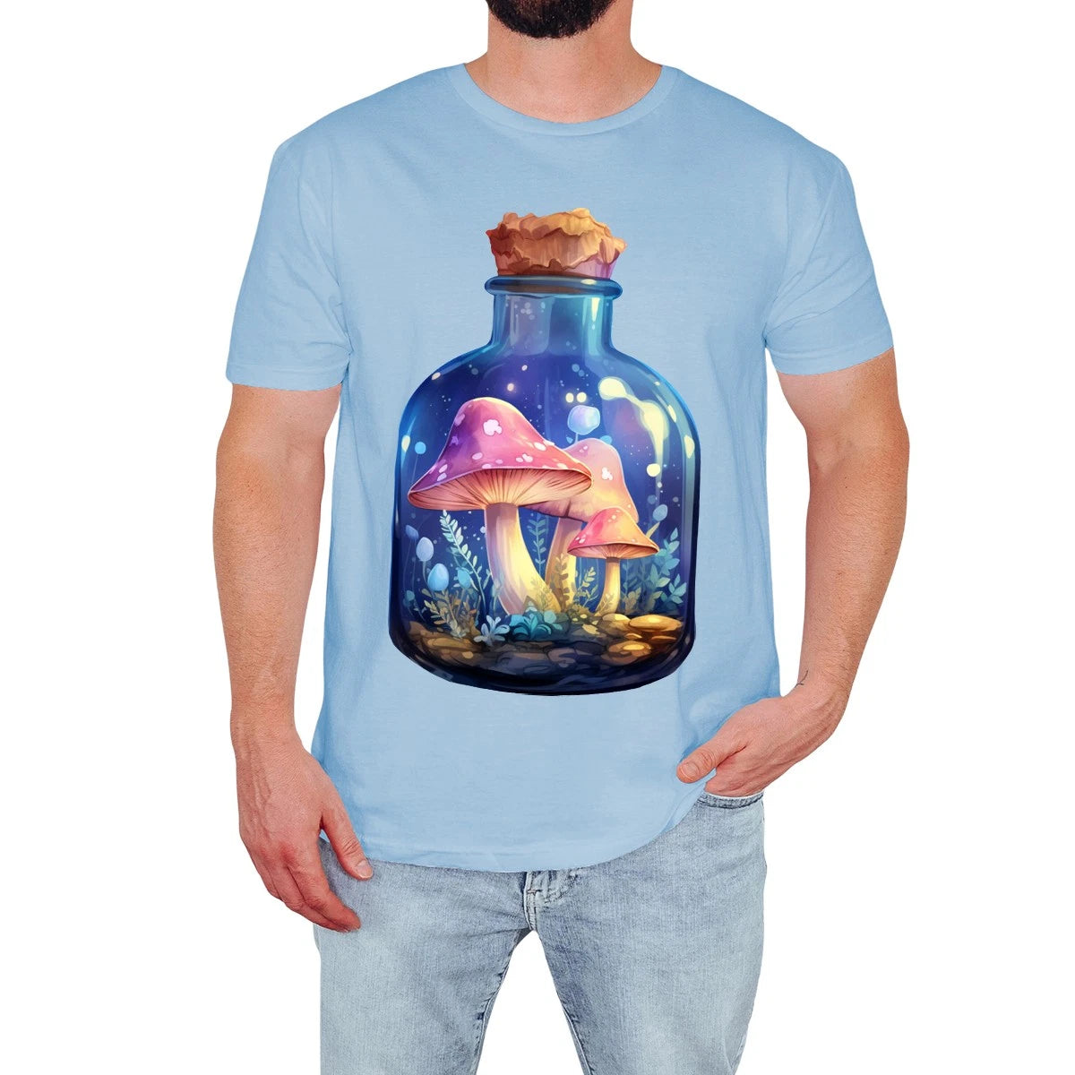 Trendy Mushroom Illustration Mens T-Shirt Vintage Wildlife Nature Lover Gift