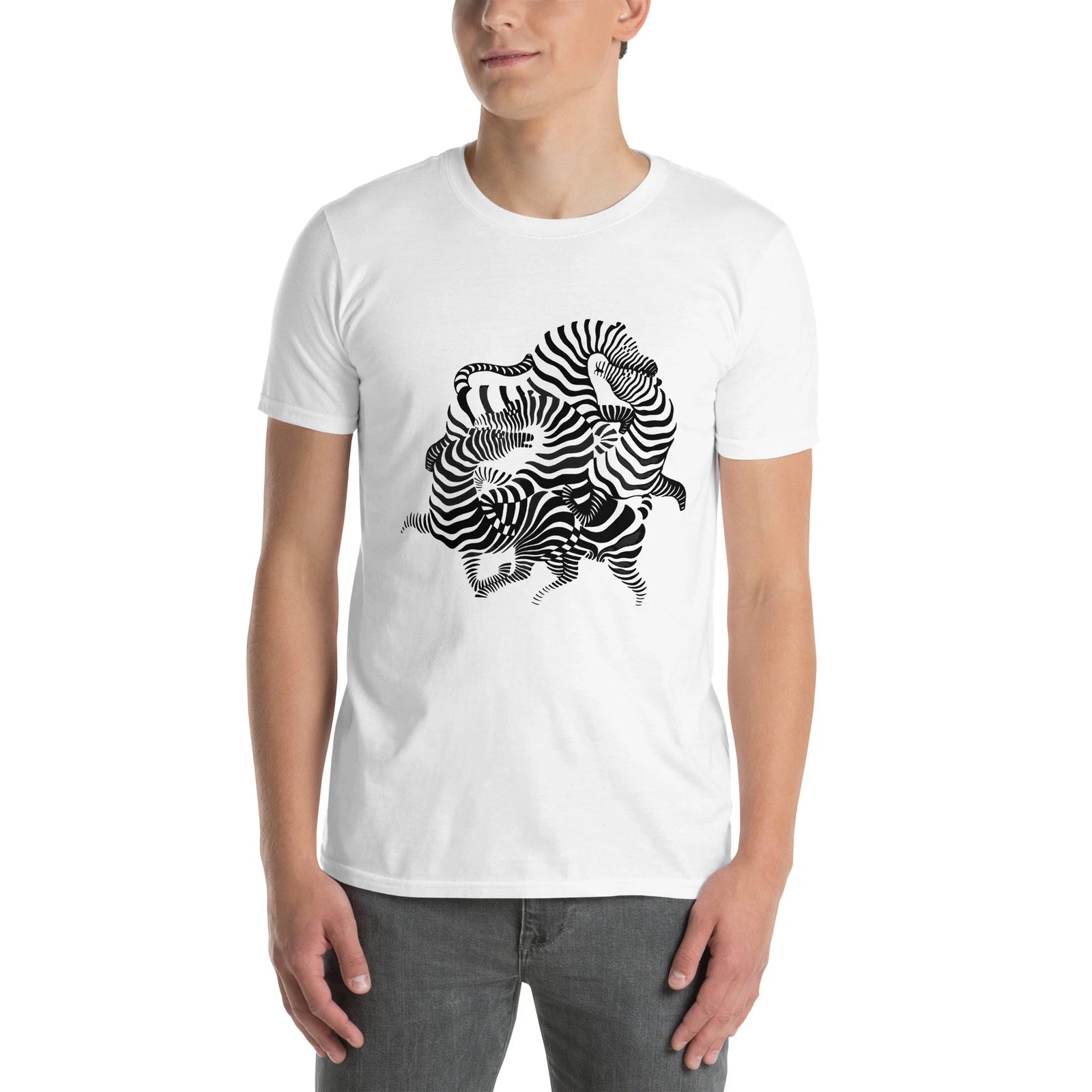 NEW! Victor Vasarely Zebra Psychedelic Trippy Unisex Art T-Shirt