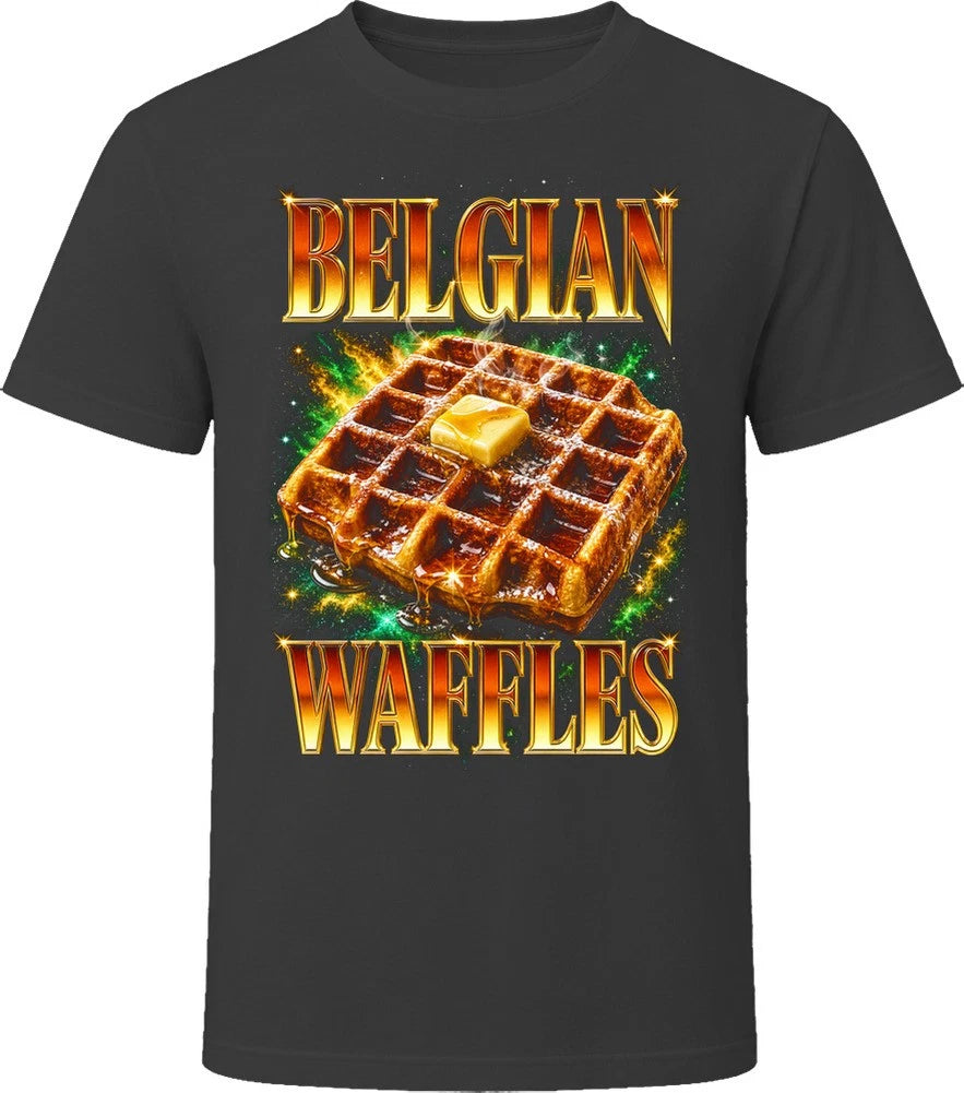 Belgian Waffles Vintage Retro 90s Food Lover Gift T Shirt