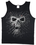 Men's tank top Spider web skull graphic decal design sleeveless tee muscle shirt