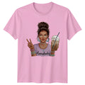Homebody Peace Sign Iced Coffee Sarcastic Lazy Day Graphic T-Shirt