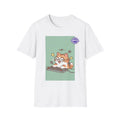 Cute Cat Typing Cartoon Graphic T-Shirt
