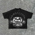 Cartoon Character Grin Mens Y2K Graphic T Shirt Streetwear Cotton Tee S-3XL