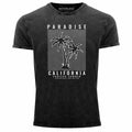 Mens Vintage Shirt Paradise California Palm Trees Graphic Print Shirt Summer
