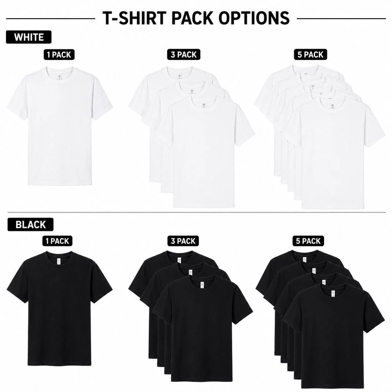 Bellvare Mens Plain Cotton Short Sleeve Tee Casual T Shirt 3 5 Pack Crew Neck