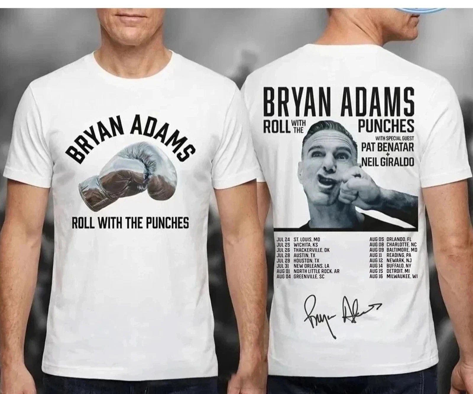 Bryan Adams Roll With The Punches Concert Tour 2026 T-Shirt Reprint