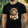 Mens Leopard Astronaut Print Cotton T-Shirt Size XS to 5XL