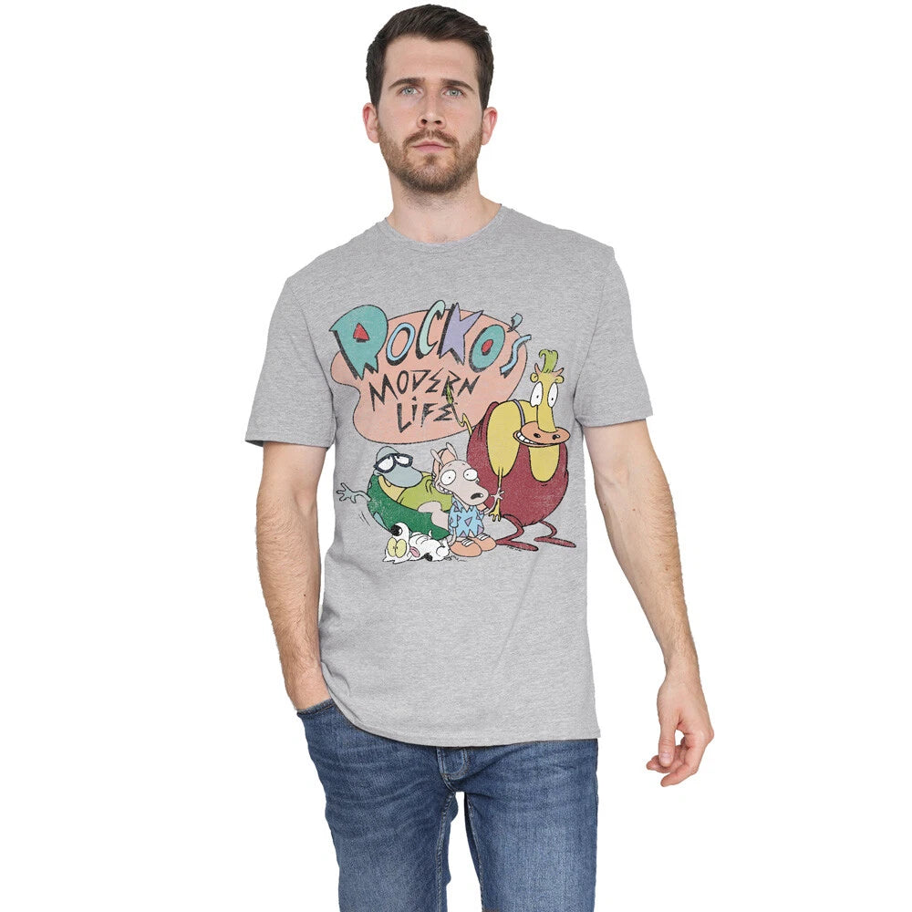 Rocko'S Modern Life Rocko'S Modern Life Logo Group T-Shirt, Athletic Heather