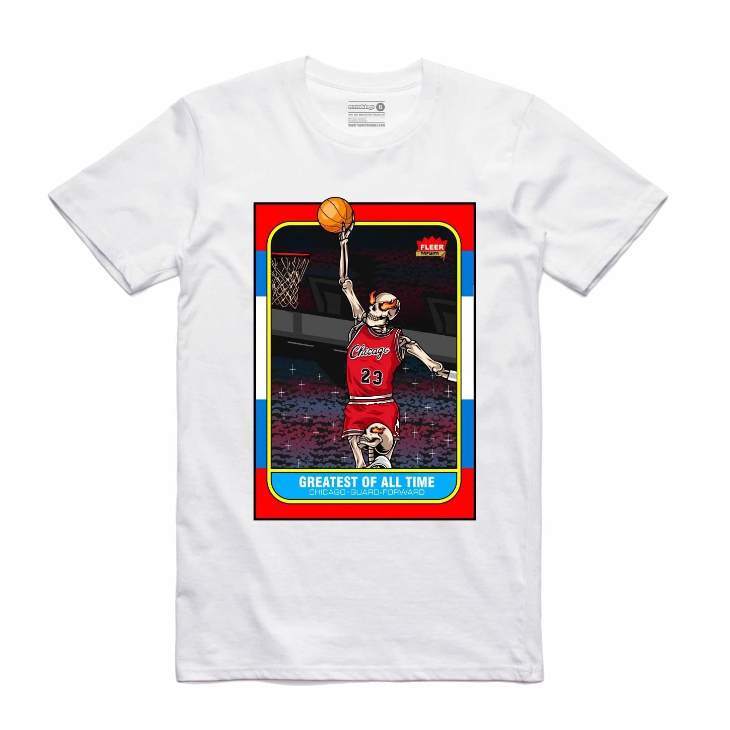 NEW Streetwear on Demand MJ ROOKIE CARD SKULL WHITE Tee Shirt SM-3XL MADE IN USA