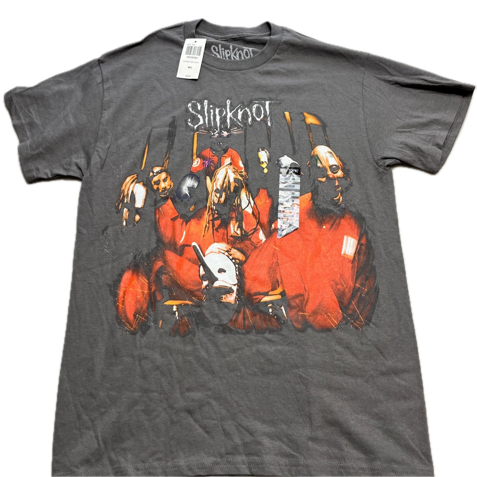 Metal Band Slipknot Tee Shirt Group Medium T-Shirt Men Double Sided