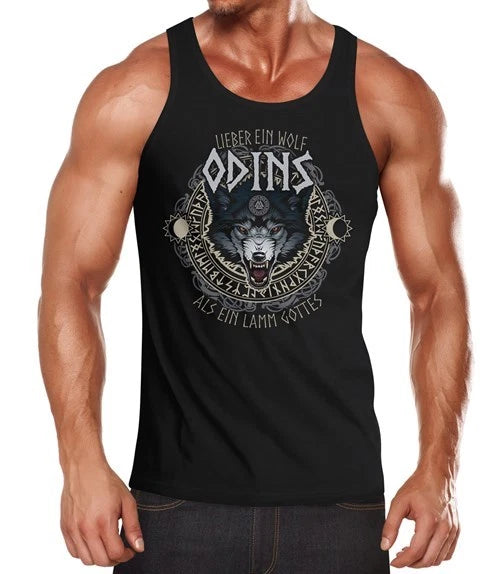 Mens Tank Top Better A Wolf Odin Than A Lamb God Muscle Shirt Tank Top
