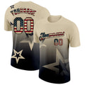 Custom Cream Vintage USA Flag-Black 3D Pattern Design Gradient Style Twinkle Sta