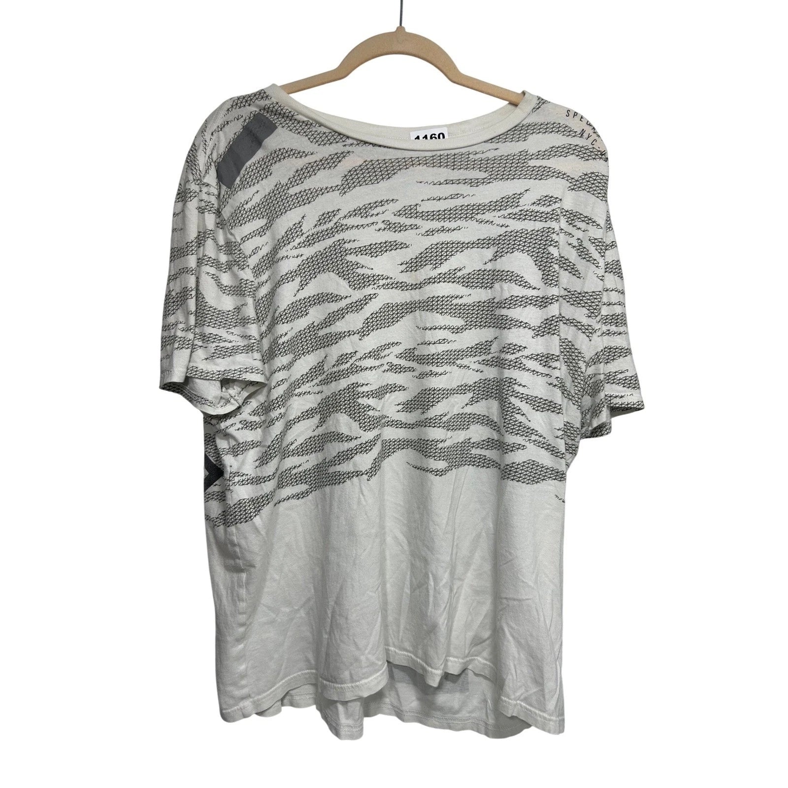 Express New York Mens White Black Tiger Graphic Short Sleeve T-Shirt Size XL