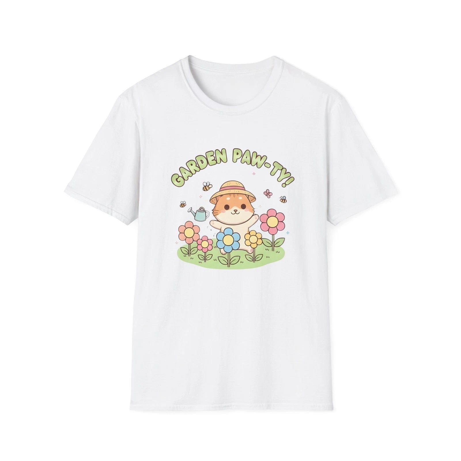Garden Paw-ty Shirt | Cute Chaos Humor Puppy in Flowers, Spring Floral Tee