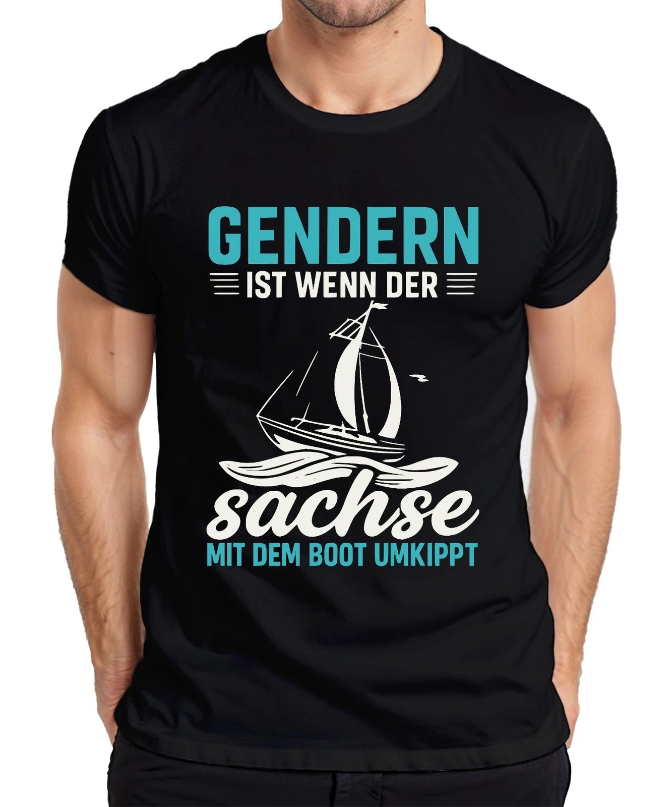 Gender is when the Saxon overturns sailboat Saxony saying men's T-shirt