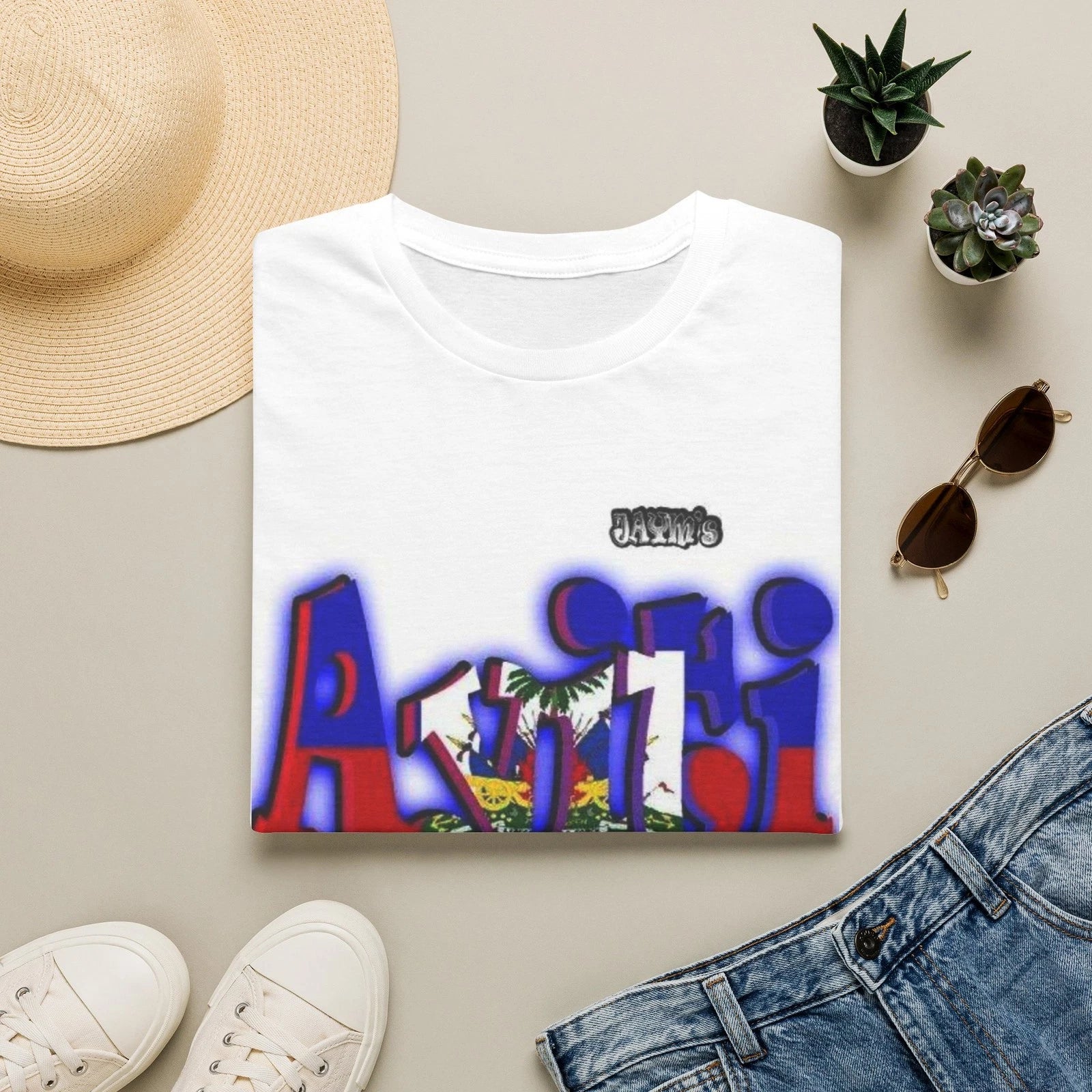 Akiti Graffiti Text T-Shirt | Colorful Street Art Lettering