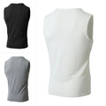 Men's Solid Color Sleeveless V-Neck T-Shirt for Workout and Daily Wear