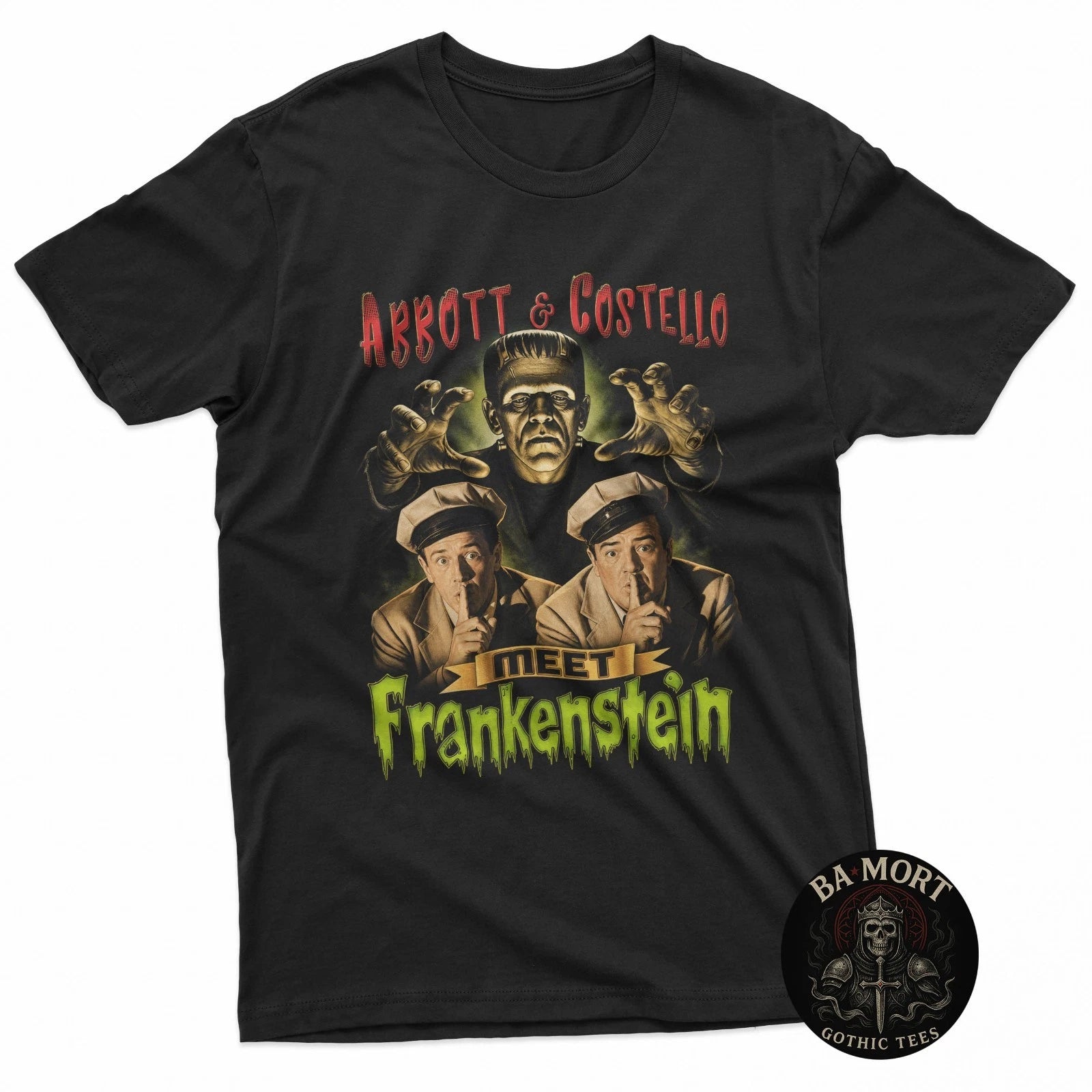 Abbott and Costello Meet Frankenstein Vintage Horror Movie T-Shirt